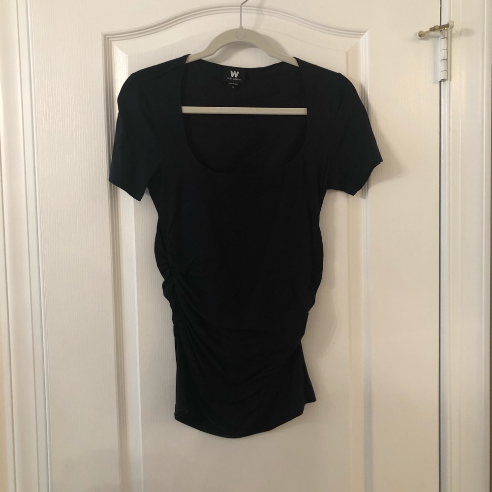 Worth black top with ruching on both sides